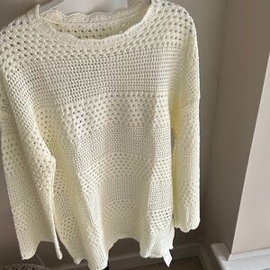 Chic Cream Knit Swim Coverup